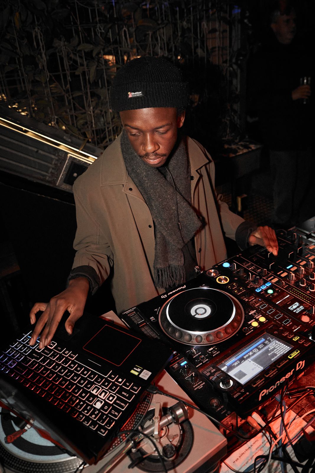 Behind the decks at an Ice Cream Sundays night
